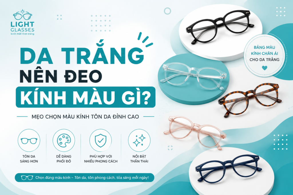 Da trắng nên đeo kính màu gì