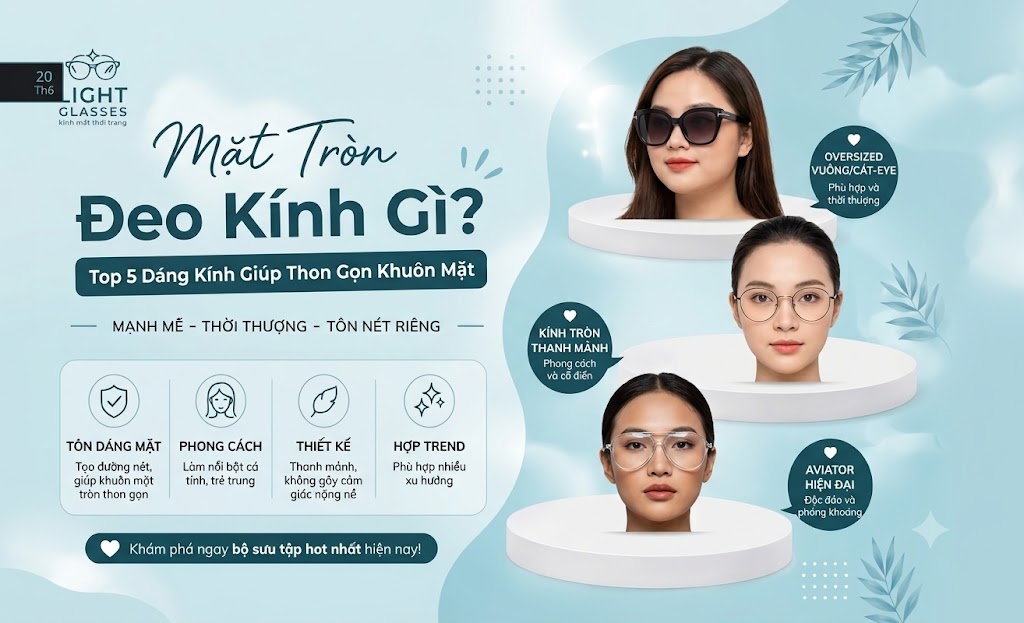 mặt tròn đeo kính gì