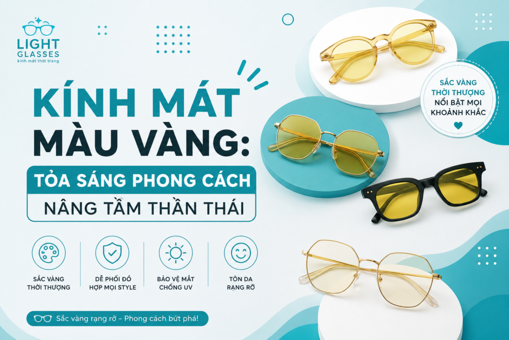 kính mát màu vàng