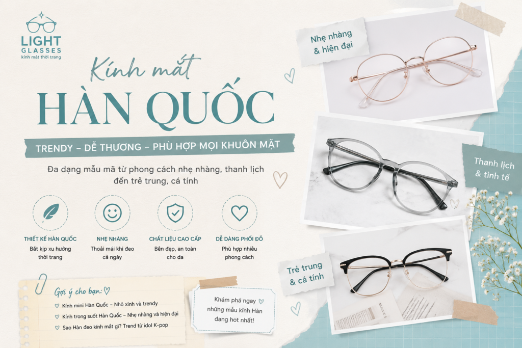 Mắt kính phong cách hàn quốc